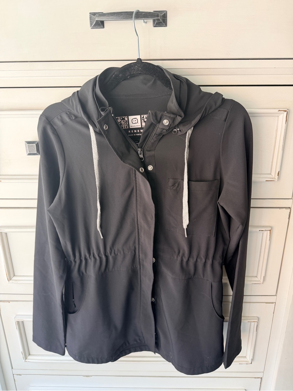 Renew Black Hooded Lightweight Jacket